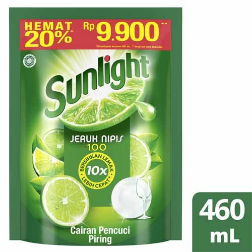 Sunlight Sabun Jeruk Nipis Refill 460Ml 1 Karton - 1