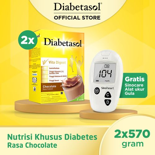 Buy 2 Diabetasol Chocolate 570g Free Alat Ukur Gula Darah - 1