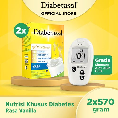 Buy 2 Diabetasol Vanilla 570g Free Alat Ukur Gula Darah - 1