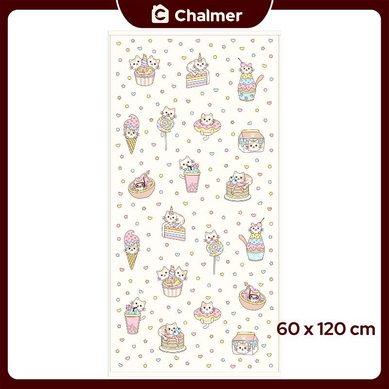 Handuk Bayi Chalmer Ukuran 60x120cm Handuk Bayi Lembut Print Anak Karakter - Sweet Cats - 5