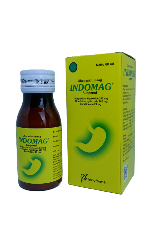 Indofarma Indomag Suspensi Botol 60 ml / Obat Maag / Asam Lambung GERD - 1