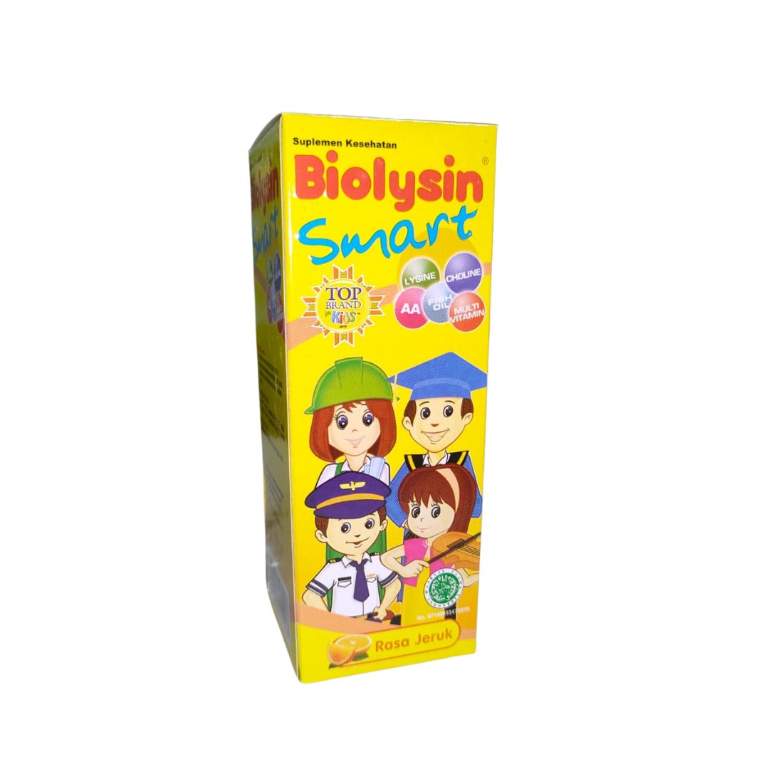 Biolysin Smart Sirup Rasa Jeruk Botol @ 100 ml / Vitamin Anak / Nutrisi Otak Anak - 1