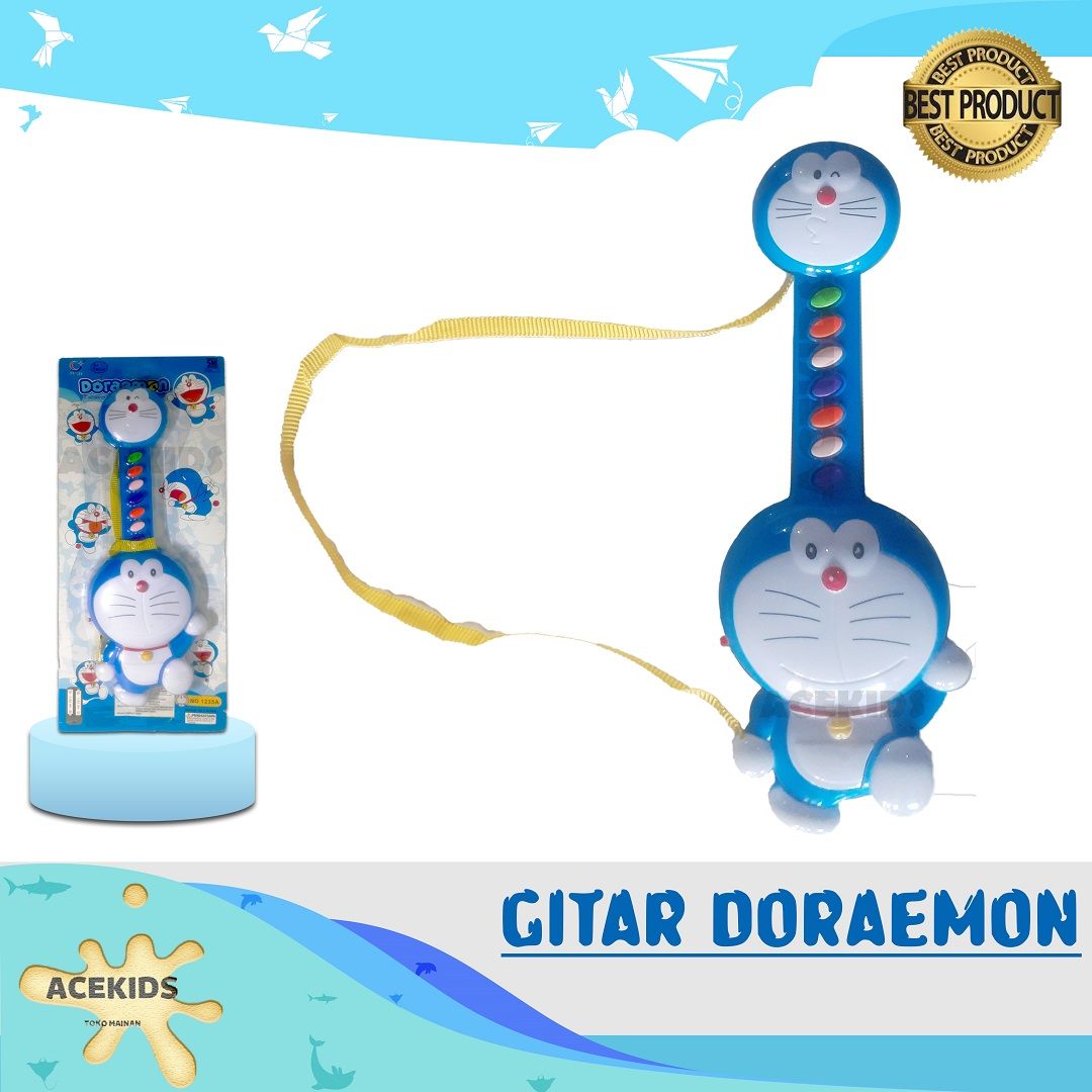 Acekids Mainan Edukasi Anak Alat Musik Gitar Piano Doraemon Murah Original - 1235A - 1