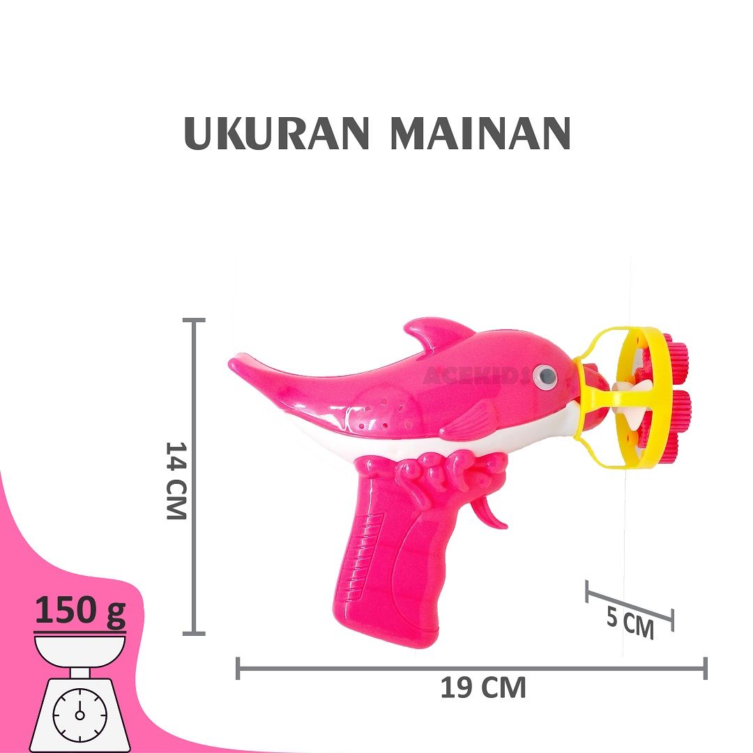 Acekids Dolphin Bubble Gun Mainan Tembak Gelembung Air Sabun Murah Original - KEP22 - 2