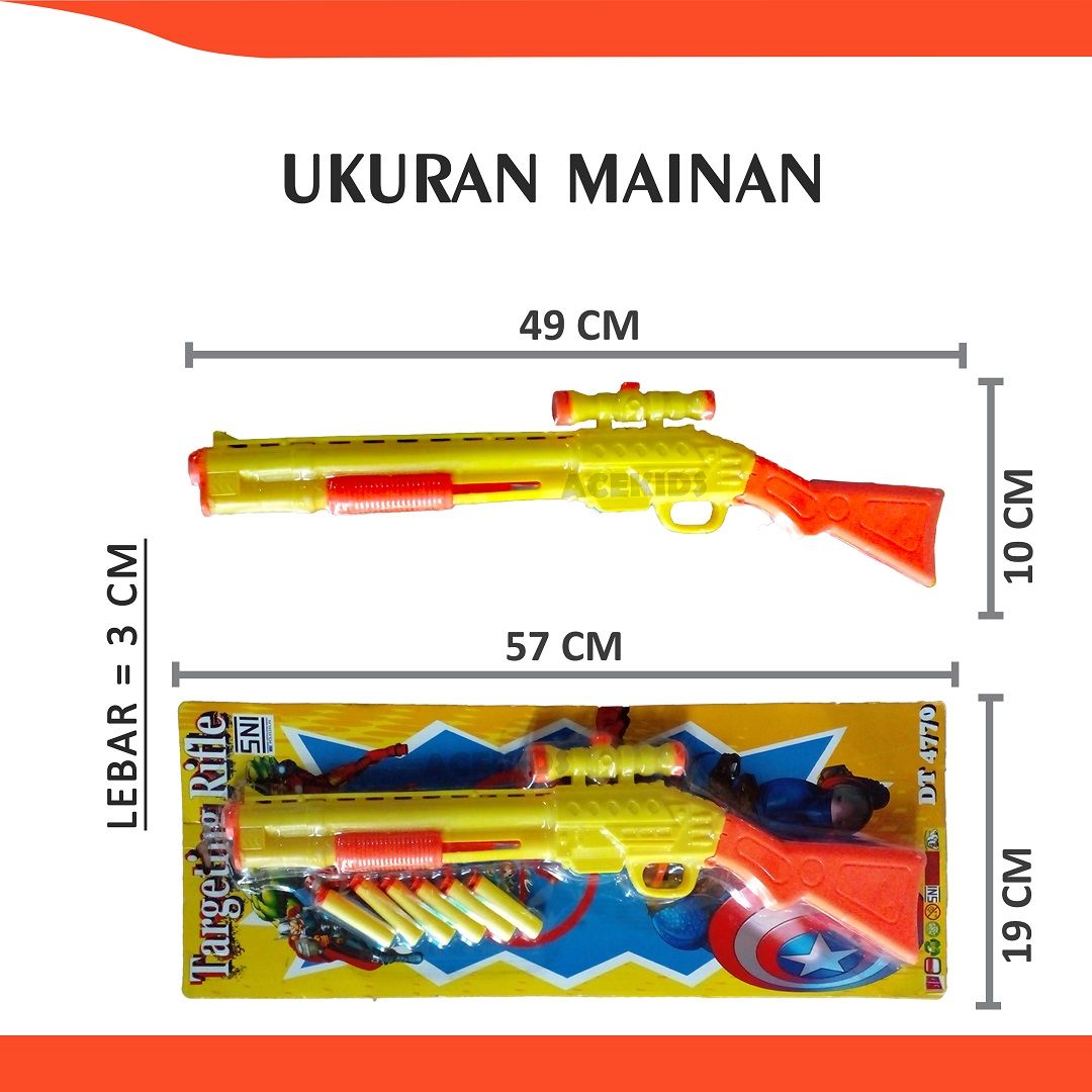 Acekids Mainan Anak Tembak-Tembakan Pistol Mainan Targeting Rifle Murah Original - DT4770 - 2