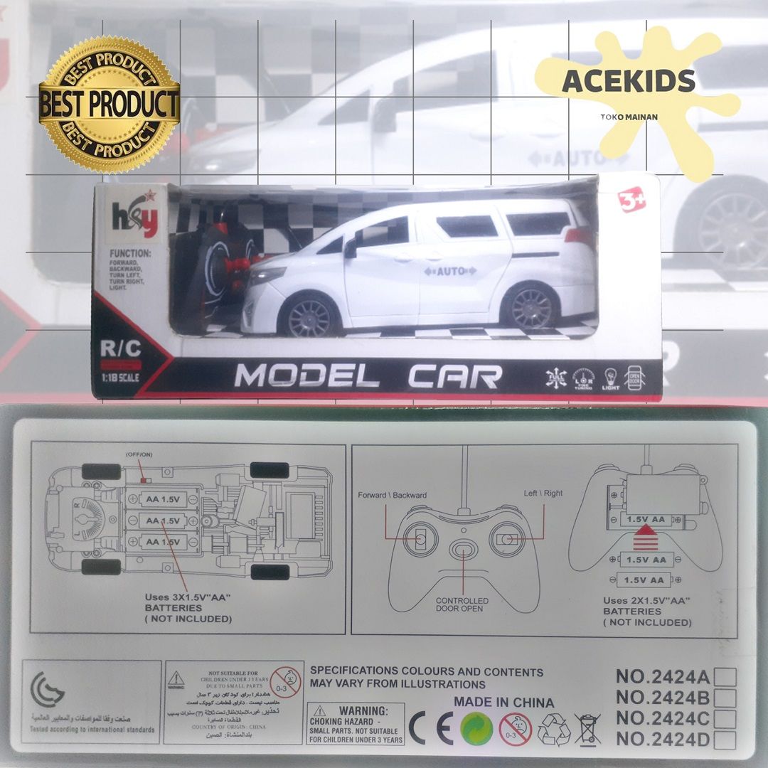 Mainan Mobil Remot Kontrol RC Alphard Pintu Buka Tutup Murah Original - 2424A - 1