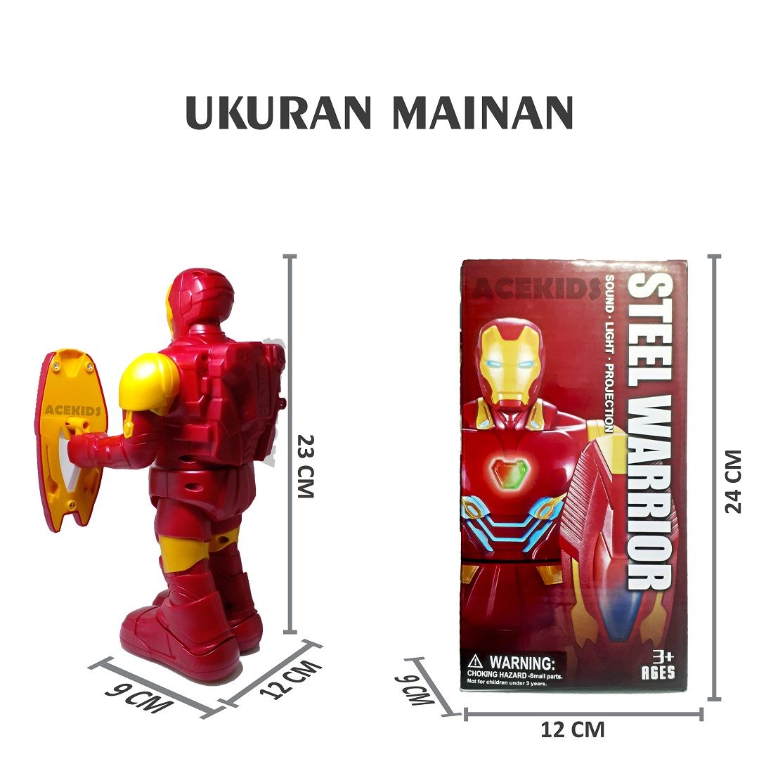 Acekids Mainan Robot Super Hero Iron Man Steel Warrior Keren Murah Original - 345-5A - 2