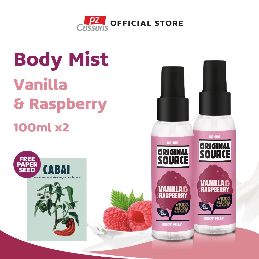 FREE Paper Seed - Original Source Body Mist Vanilla & Raspberry 100ml X2 - 1