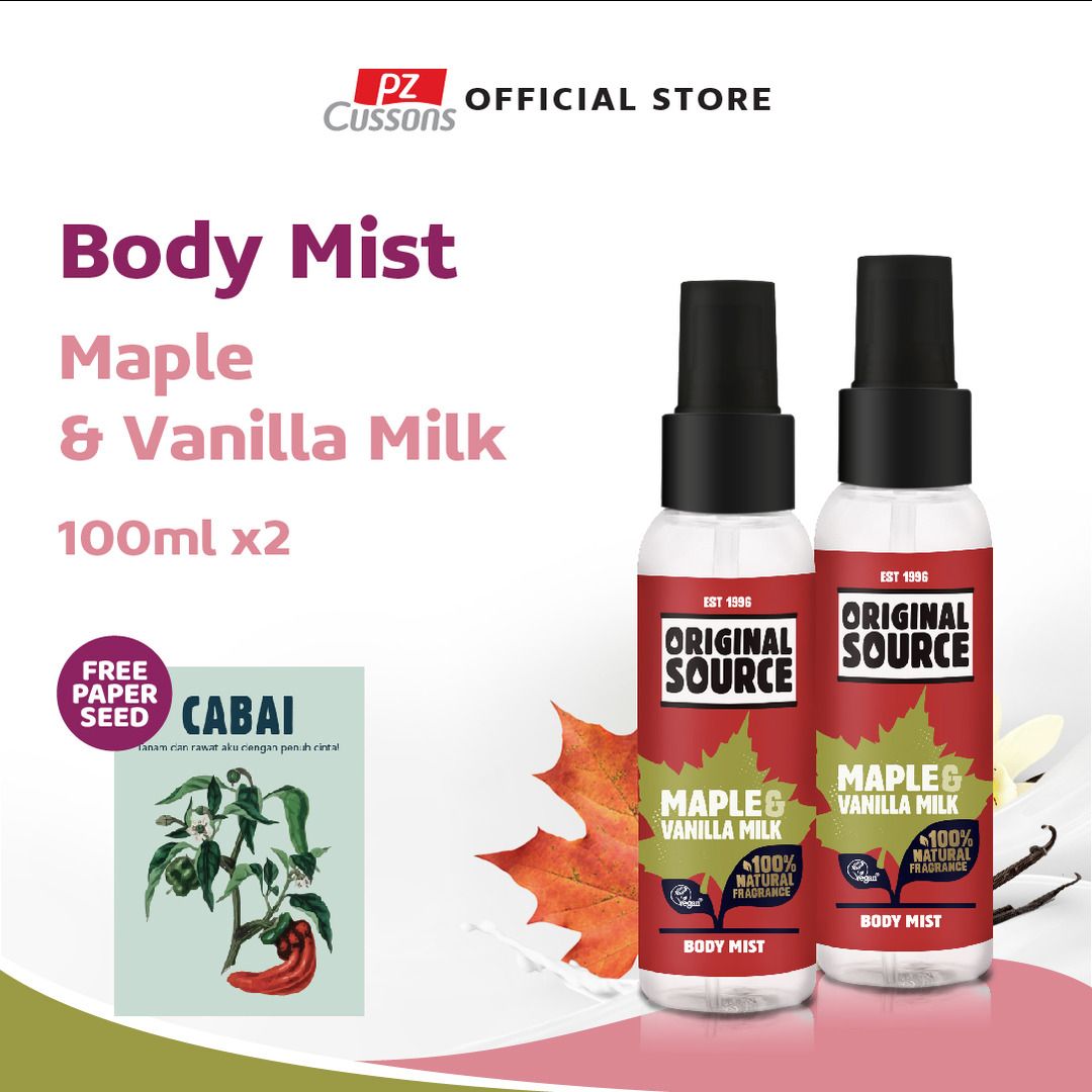FREE Paper Seed - Original Source Body Mist Maple Vanilla 100ml X2 - 1