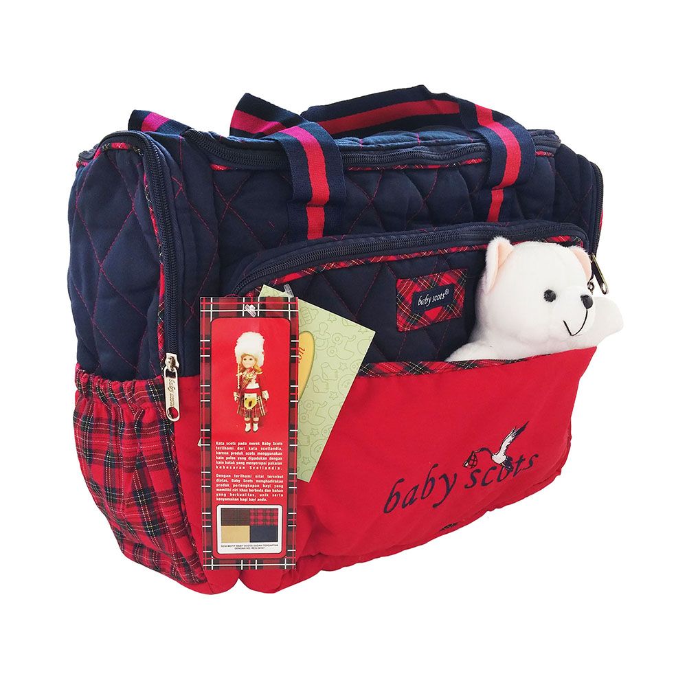 Baby Scots Tas Bordir Scots Embroidery Bag Ukuran Besar Dengan Boneka Merah - 2