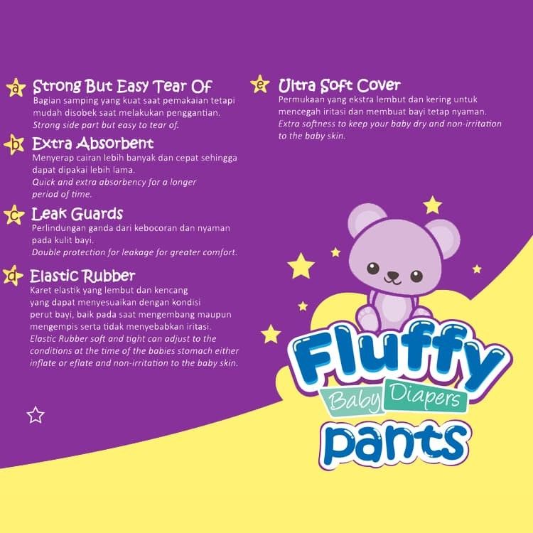 Fluffy Popok bayi Celana XL isi 26 Lembar Baby Diapers Pants XL26 - 2