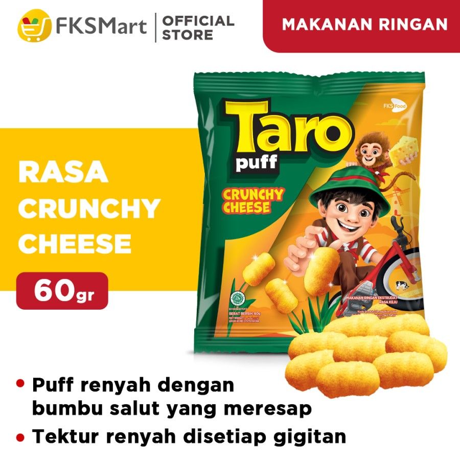Taro Puff Crunchy Cheese 60 gr - 1