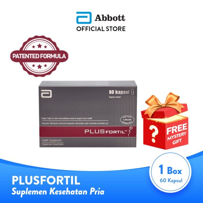 Abbott Plusfortil 60 kapsul - Vitamin Kesuburan Pria FREE Mystery Gift - 1