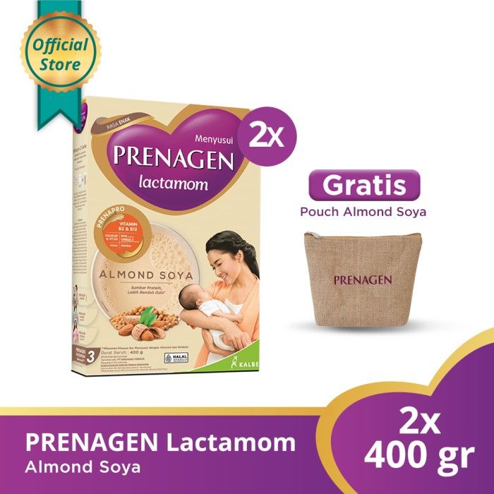 Buy 2 PRENAGEN Lactamom Almond Soya 400gr Free Pouch Almond - 1