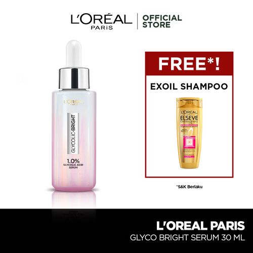L'Oreal Paris Glyco Bright Serum 30 ML Free Exoil Shampoo - 1