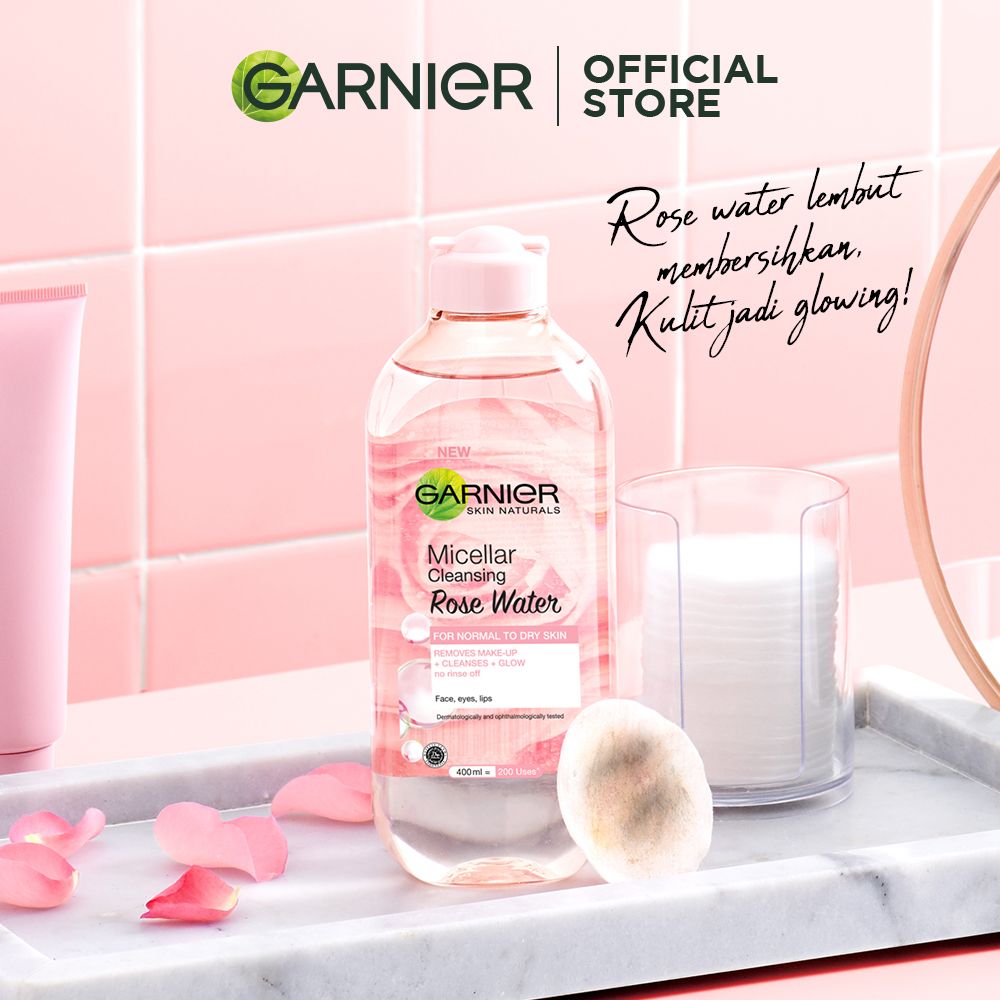 Garnier Micellar Water Rose Cleanse & Glow 125ml Twinpack - 5