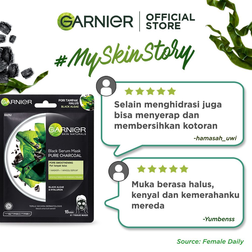 Garnier Serum Mask Pure Charcoal Black Algae 5 Free 5 - 2
