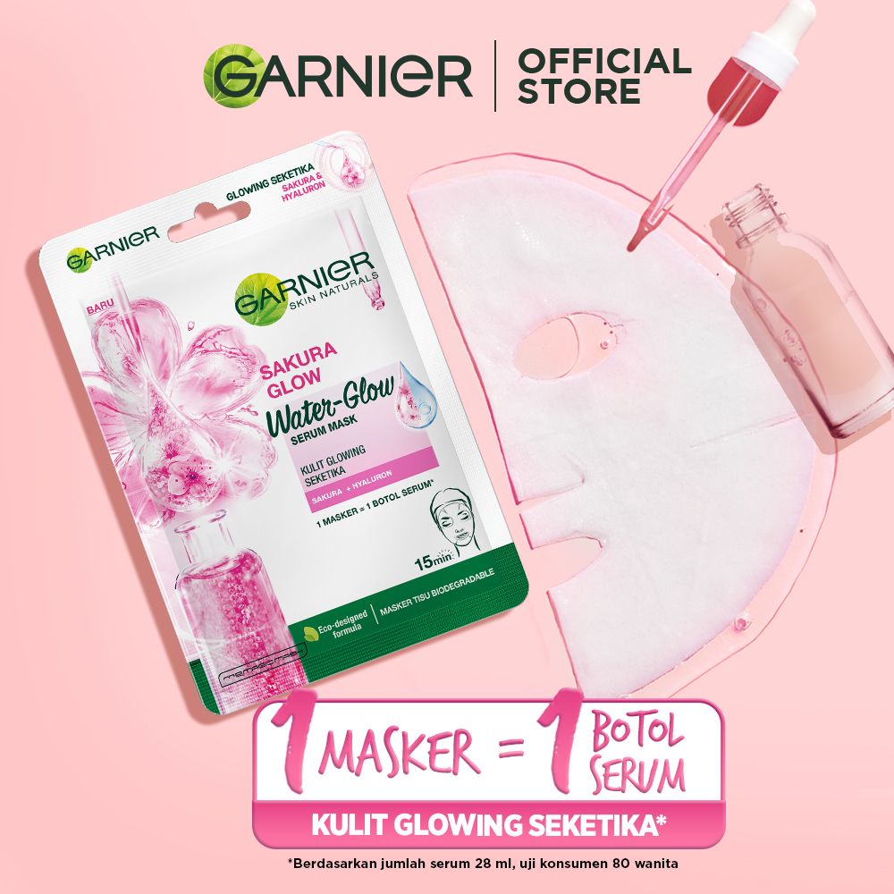 Garnier Sakura Glow Water Glow Serum Mask Pack of 5 - 4