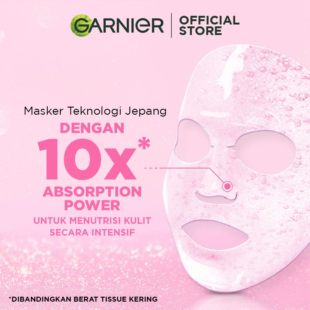 Garnier Sakura Glow Water Glow Serum Mask Pack of 5 - 3