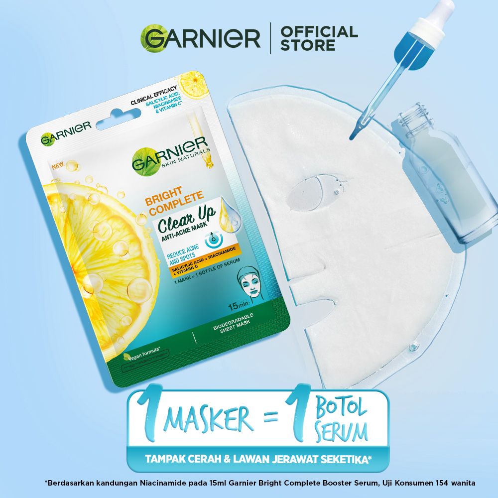 BELI 5 GRATIS 5! Garnier Bright Complete Clear Up Anti Acne Serum Mask Skin Care (Masker Wajah) - 4