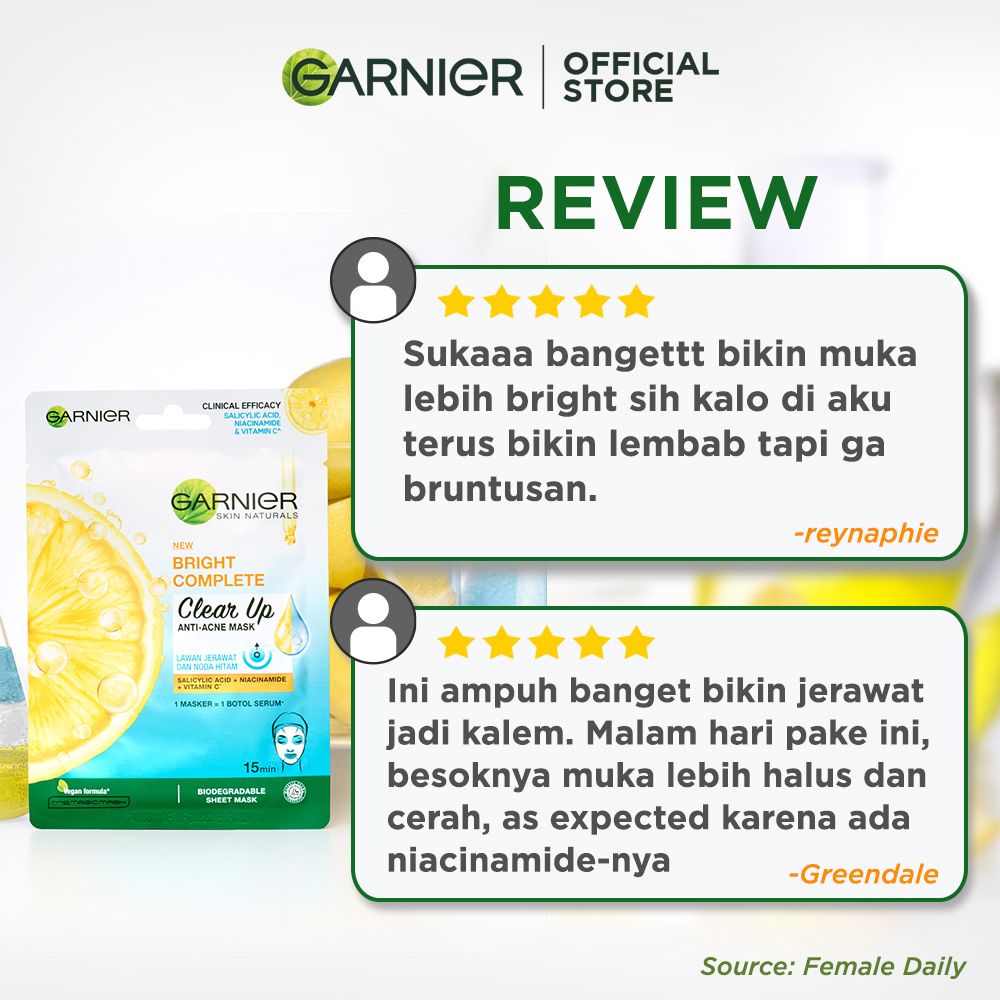 BELI 5 GRATIS 5! Garnier Bright Complete Clear Up Anti Acne Serum Mask Skin Care (Masker Wajah) - 2