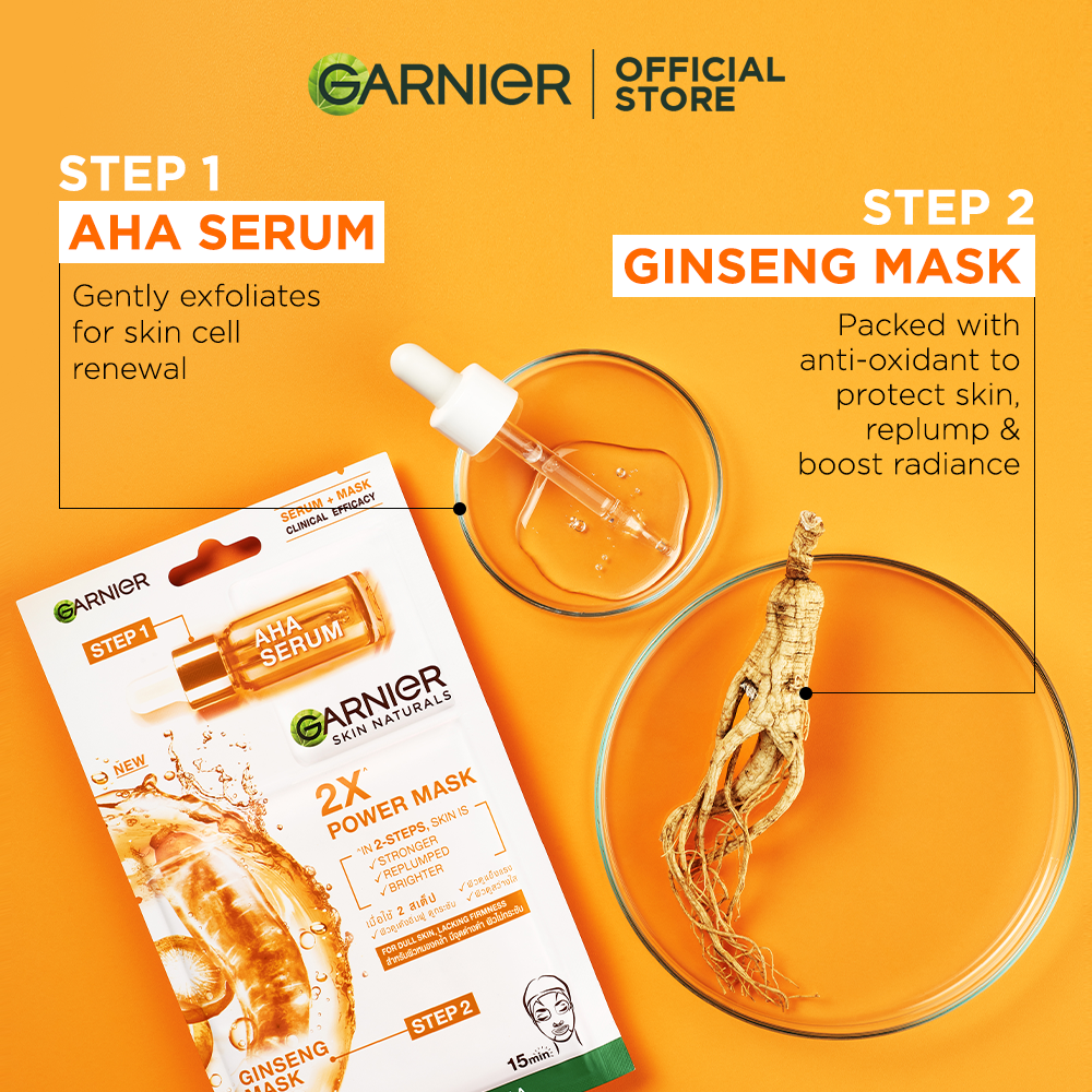 Garnier Two Step Power Mask AHA Serum + Ginseng Pack of 5 - 2