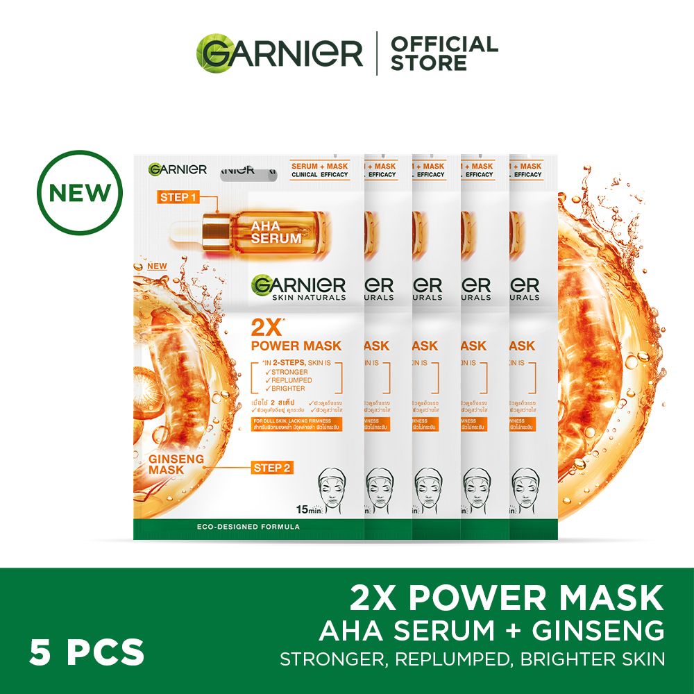 Garnier Two Step Power Mask AHA Serum + Ginseng Pack of 5 - 1
