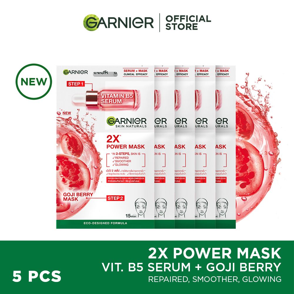 Garnier Two Step Power Mask Vit B5 Serum + Goji Berry Pack of 5 - 1