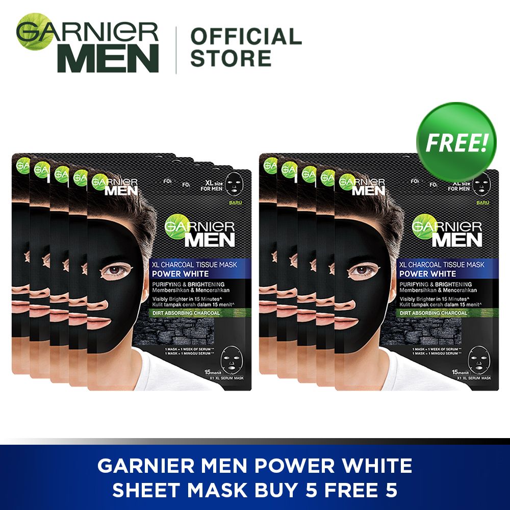 Garnier Men Power White Sheet Mask 5 Free 5 - 1