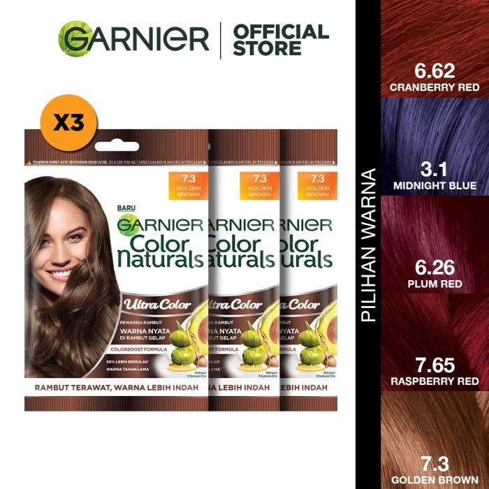 Garnier Color Natural Ultra Color Golden Brown Sachet pack of 3 - 1