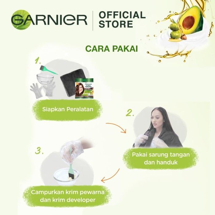Garnier Color Natural Express Cream Hitam Alami Sachet pack of 3 - 5