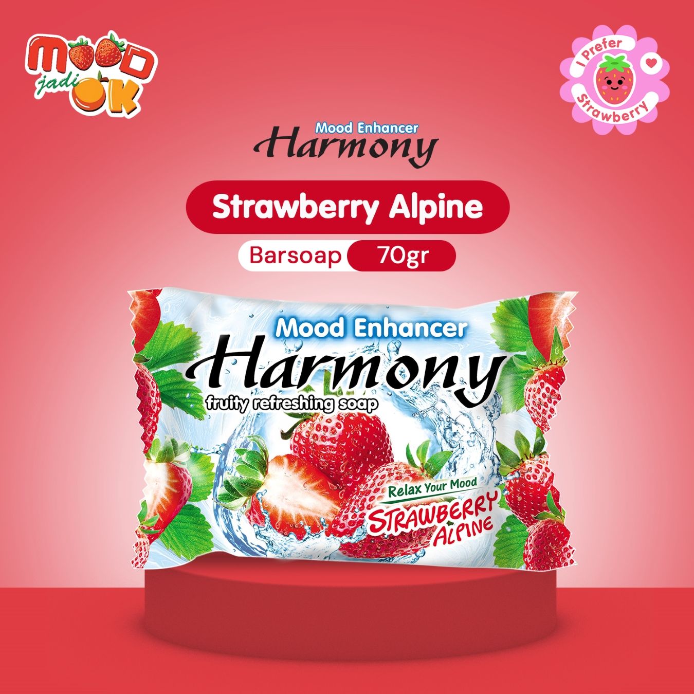 HARMONY Sabun Buah Strawberry 70g - 1