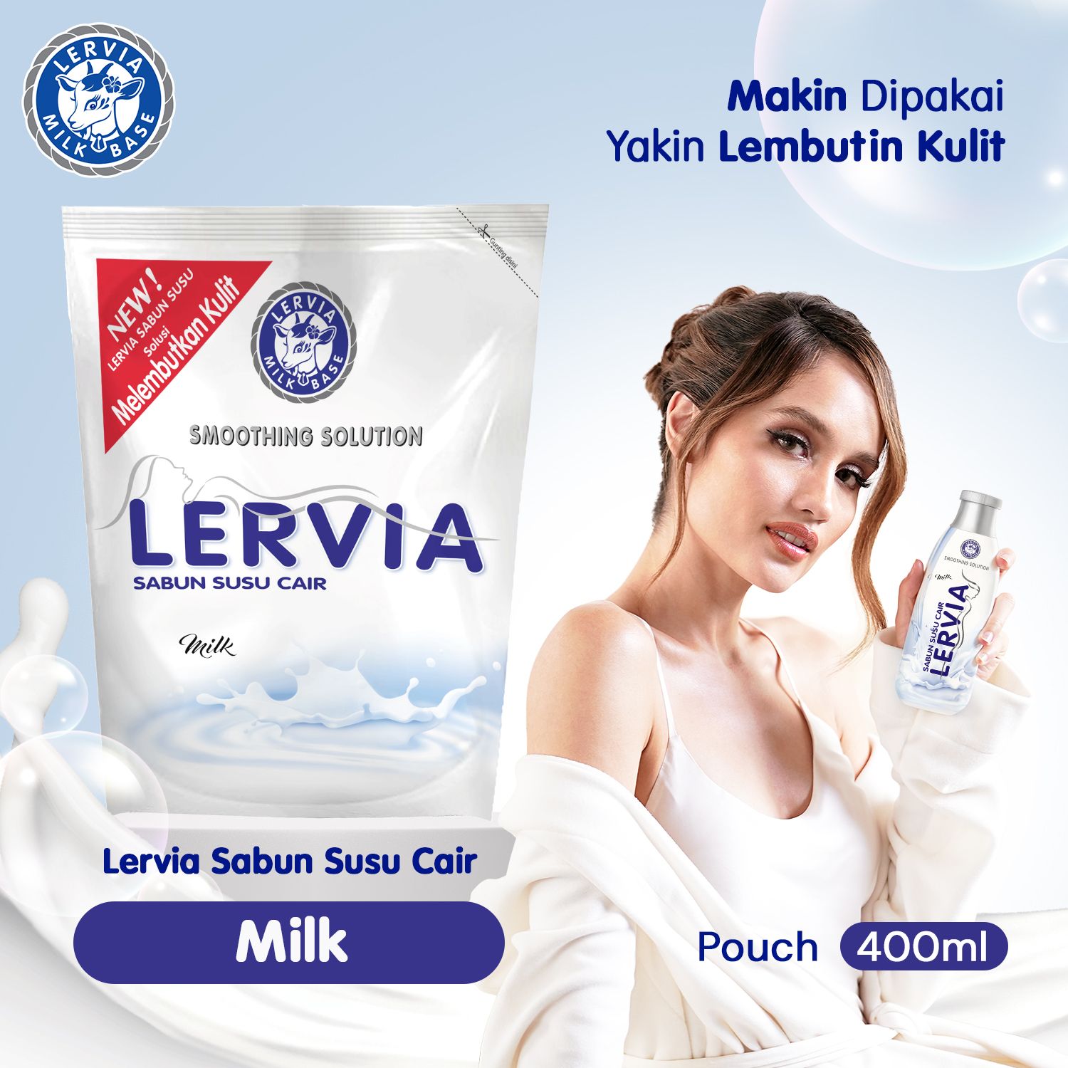 LERVIA Sabun Susu Cair Milk 400mL - 1