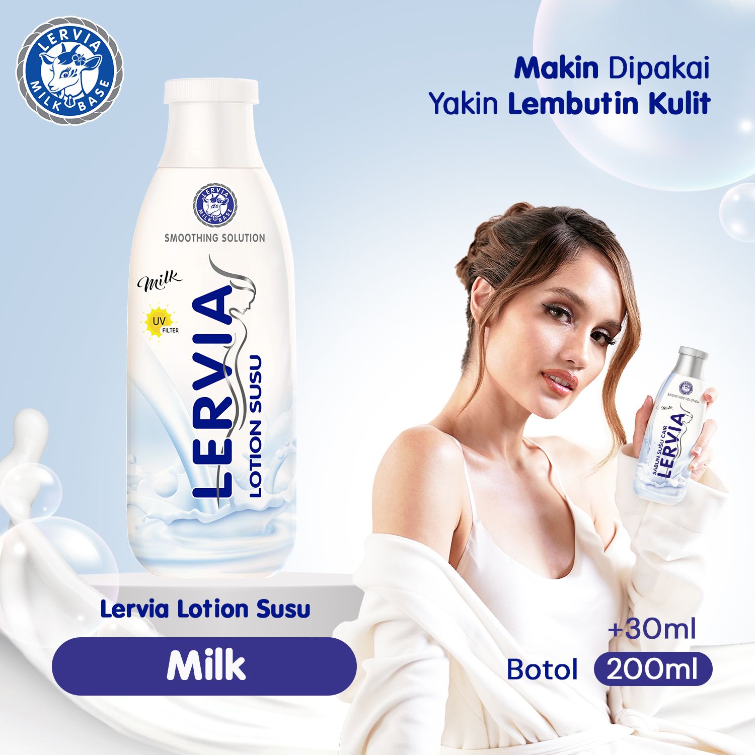 LERVIA Lotion Susu Milk 200mL + 30mL - 1