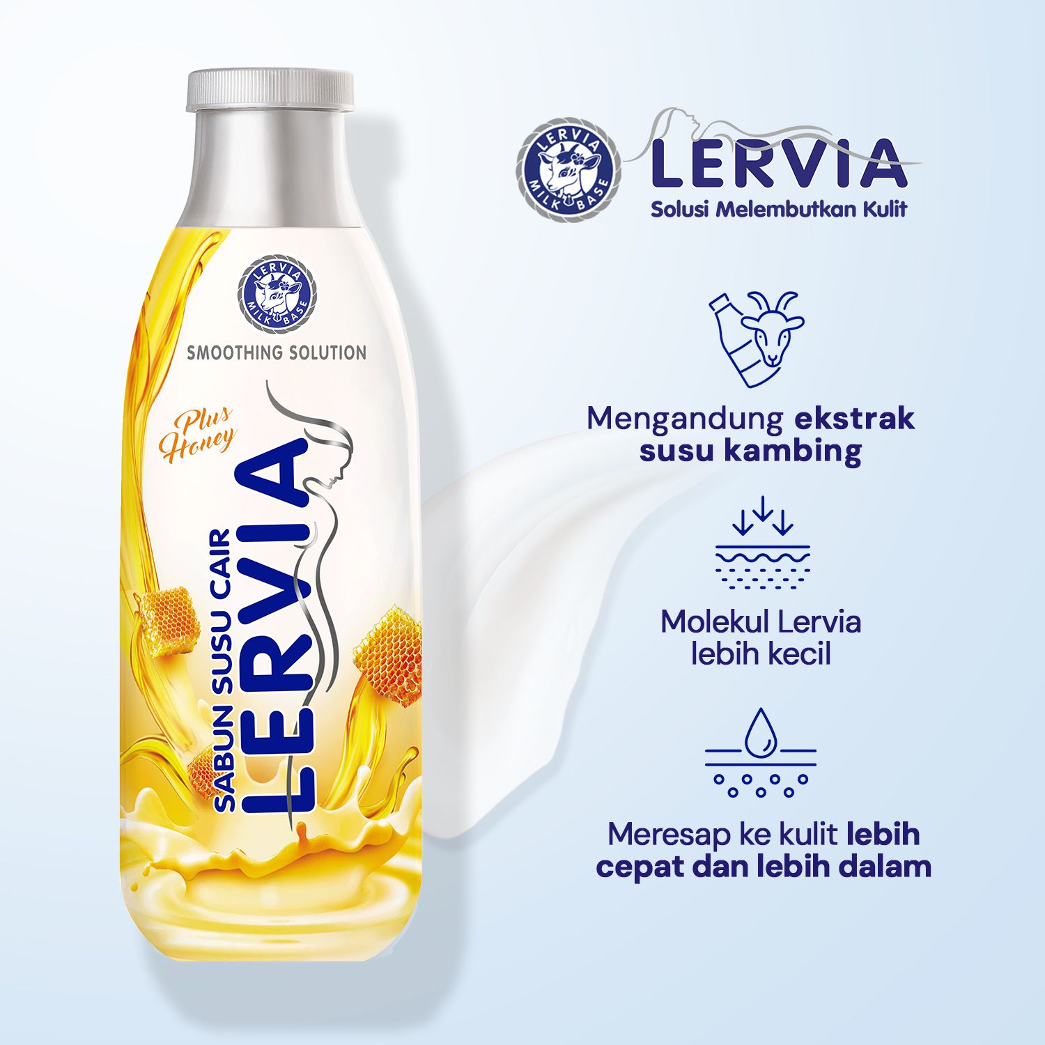 LERVIA Sabun Susu Cair Plus Honey 400mL Value Pack - 2
