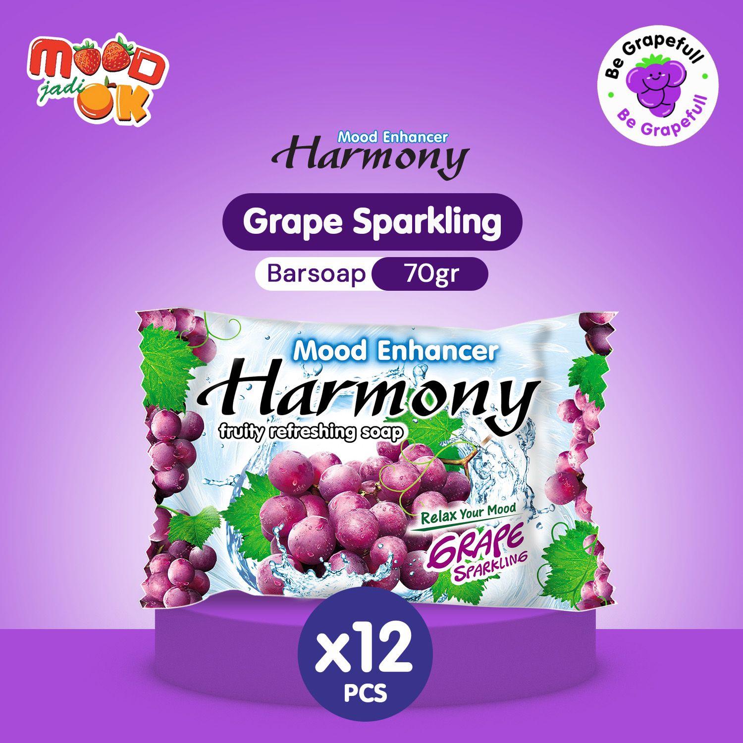 HARMONY Sabun Buah Grape 70g (12pcs) - 1