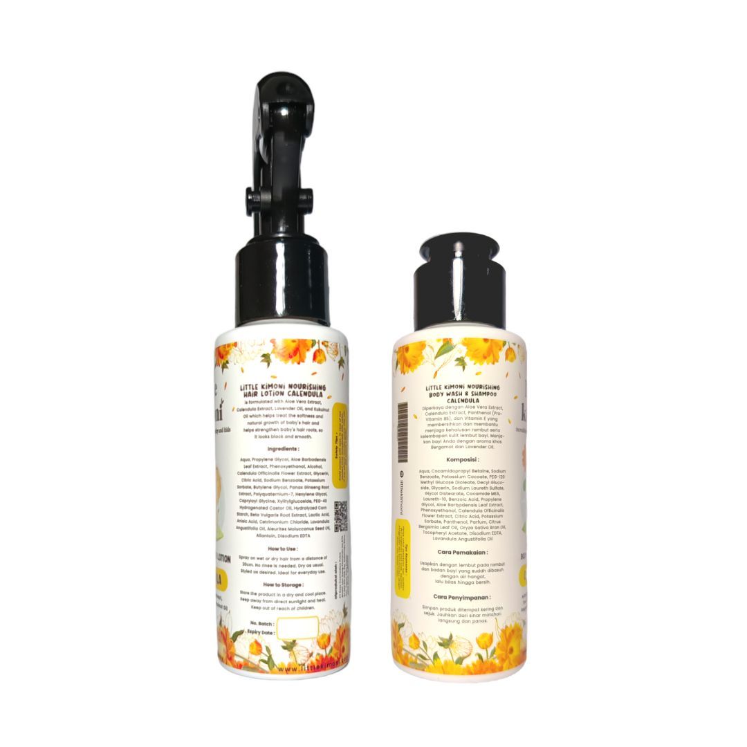 Calendula Duo Pack Body Wash & Shampoo and Hair Lotion Little Kimoni - 2