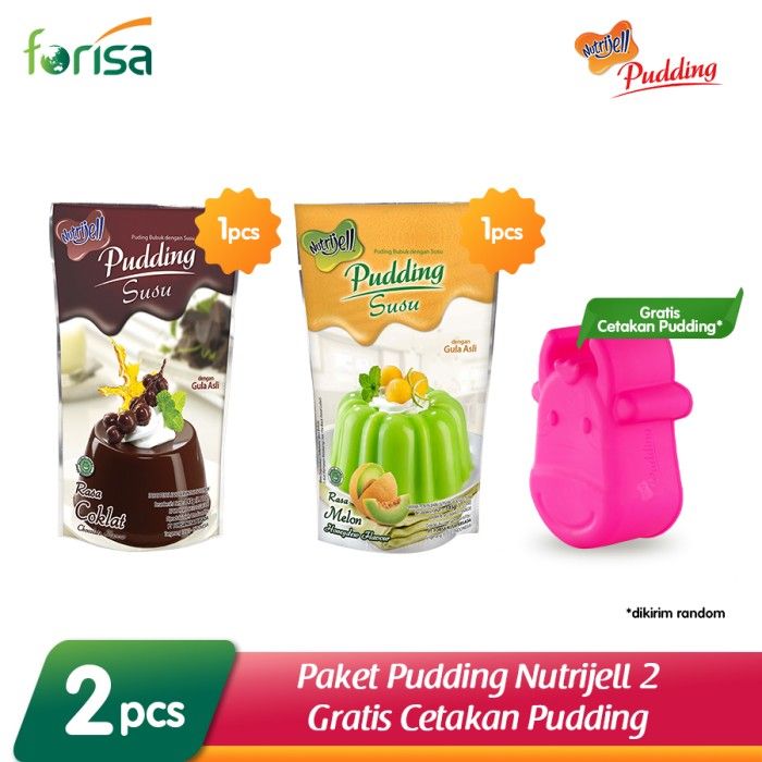 Paket Pudding Nutrijell 2 - FREE Cetakan Pudding - 1