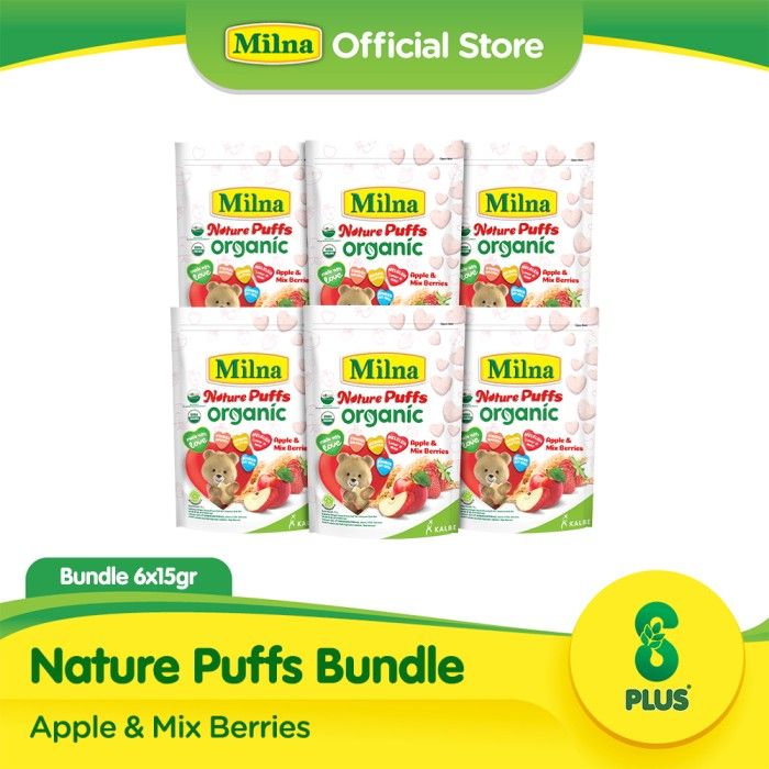 Bundle 6 Milna Puffs Organic Apple Mix Berries - 1