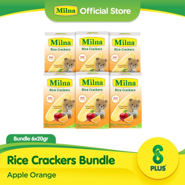 Bundle 6 Milna Rice Crackers Apple Orange - 1