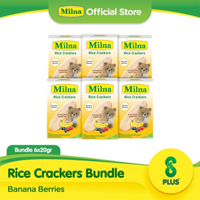 Bundle 6 Milna Rice Crackers Banana Berries - 1