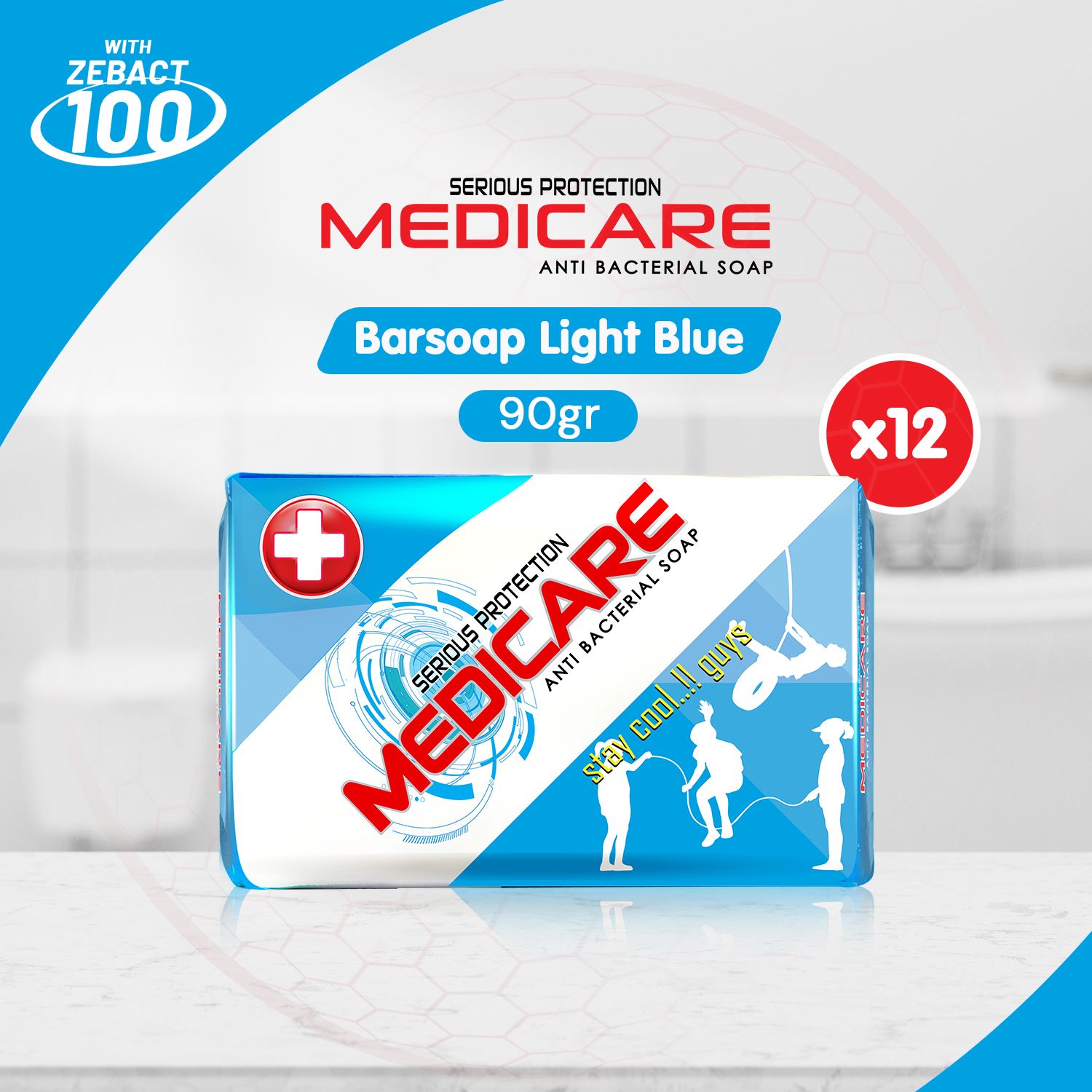 MEDICARE Sabun Antibakteri Light Blue 90g (12 pcs) - 1