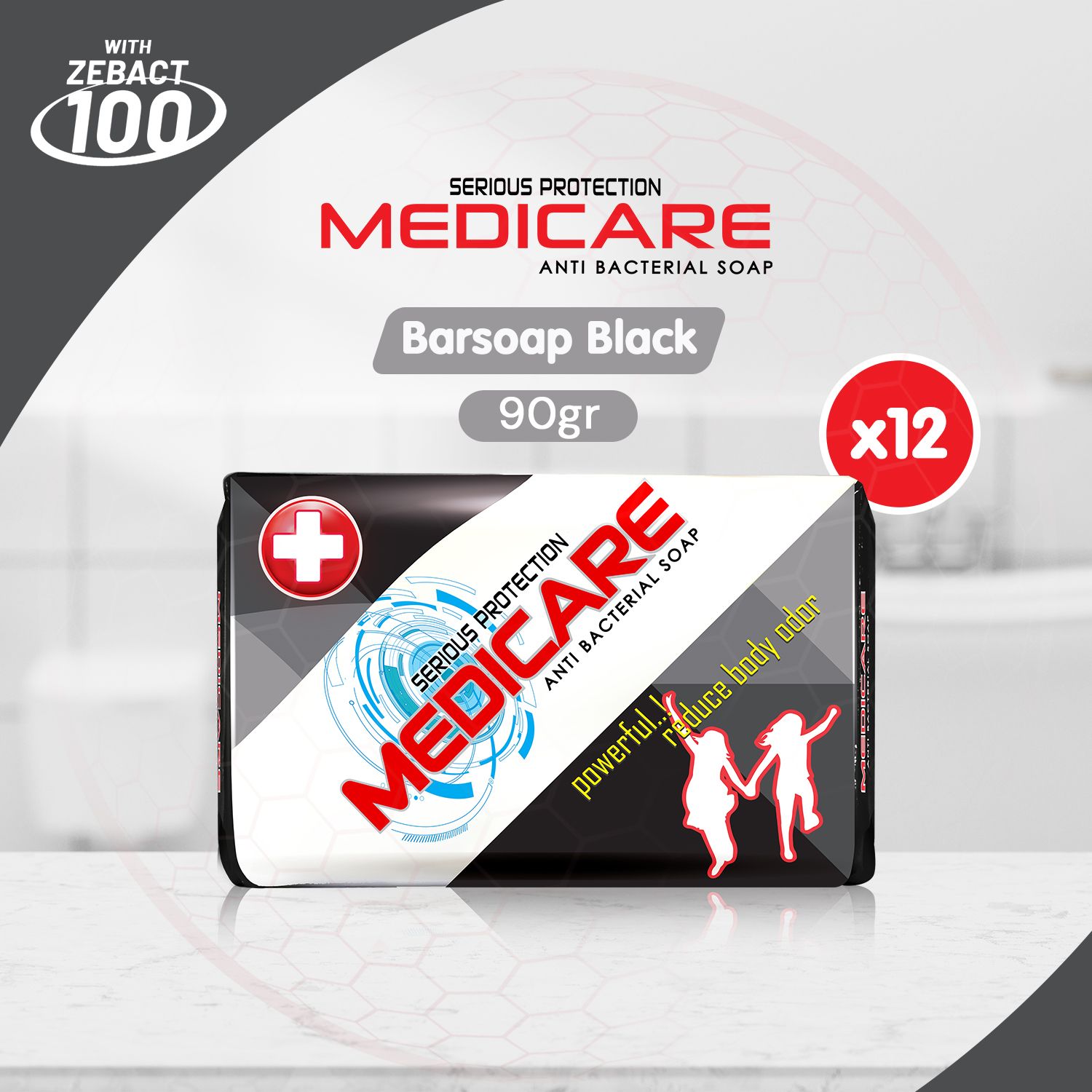 MEDICARE Sabun Antibakteri Black 90g (12 pcs) - 1