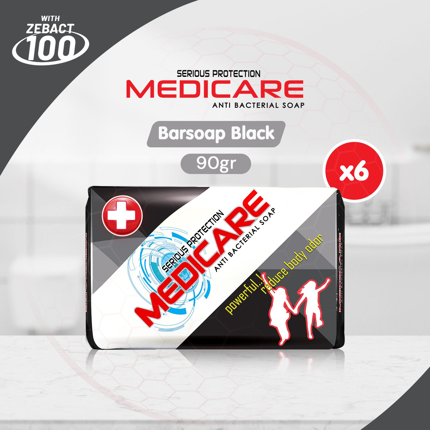 MEDICARE Sabun Antibakteri Black 90g (6 pcs) - 1