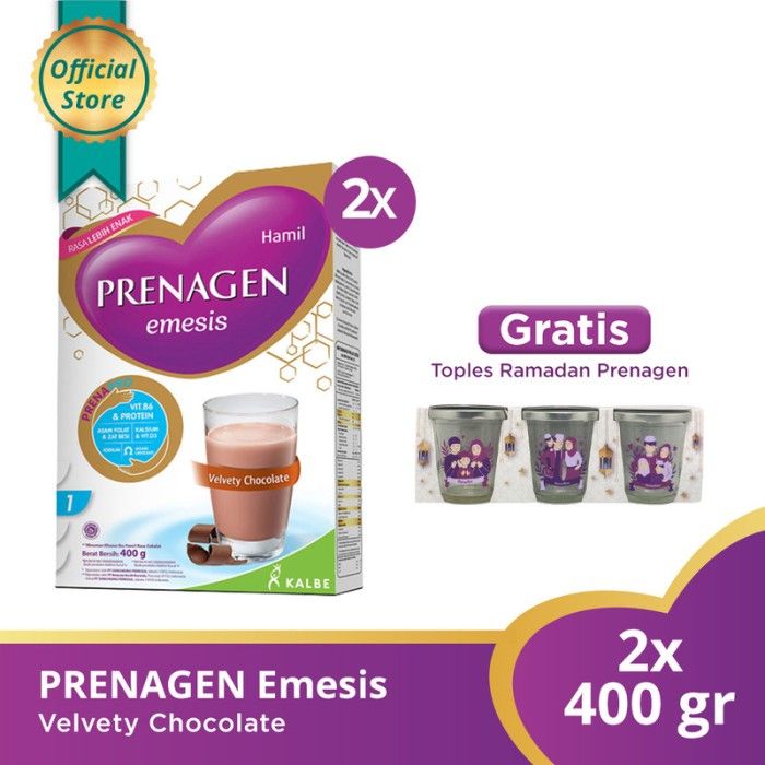 Buy 2 PRENAGEN emesis Velvety Chocolate 400gr Free Toples Ramadhan - 1