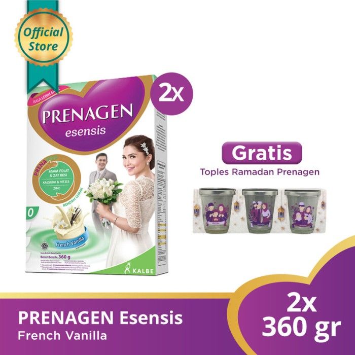 Buy 2 PRENAGEN Esensis French Vanilla 360 gr Free Toples Ramadhan - 1