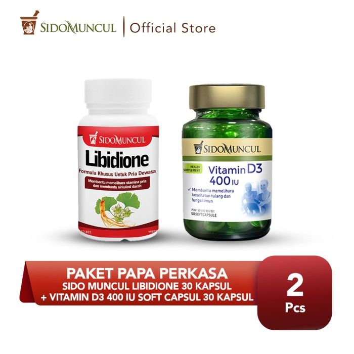 Paket Papa Perkasa - Sido Muncul Libidione 30k + Vit D3 400 IU - 1