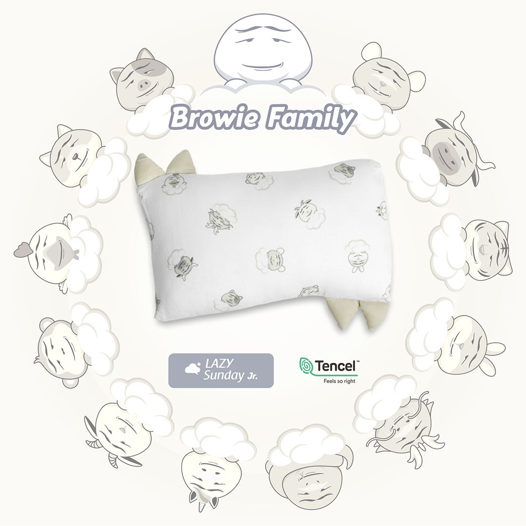 Bantal Guling Bayi / Baby Hug Pillow - Browie Family - LAZY Sunday Jr. - UKURAN SMALL / 20x30 cm - 5