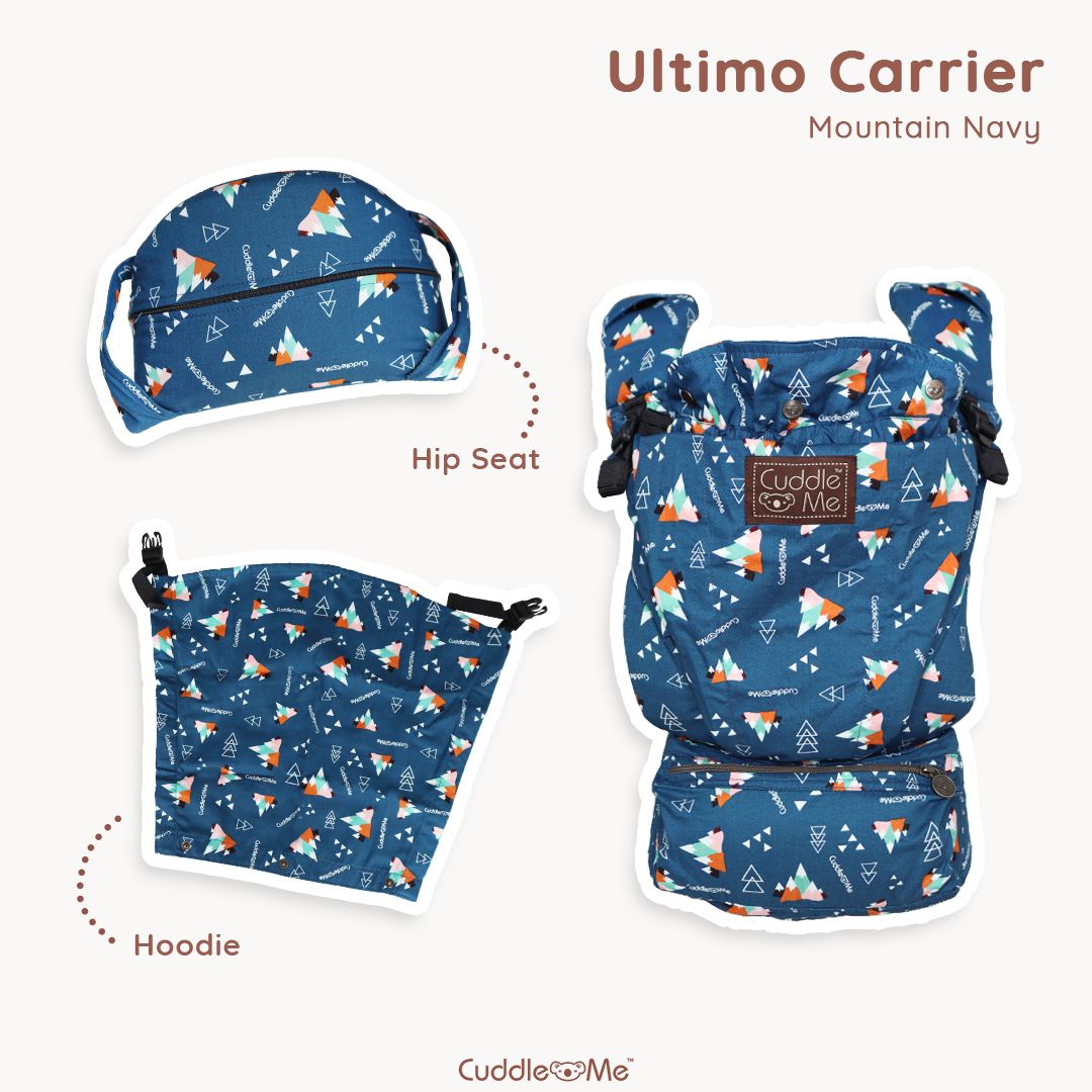 CUDDLE ME Ultimo Gendongan Bayi Hip Seat Carrier Newborn to Toddler Ergonomis - Mountain Navy - 1