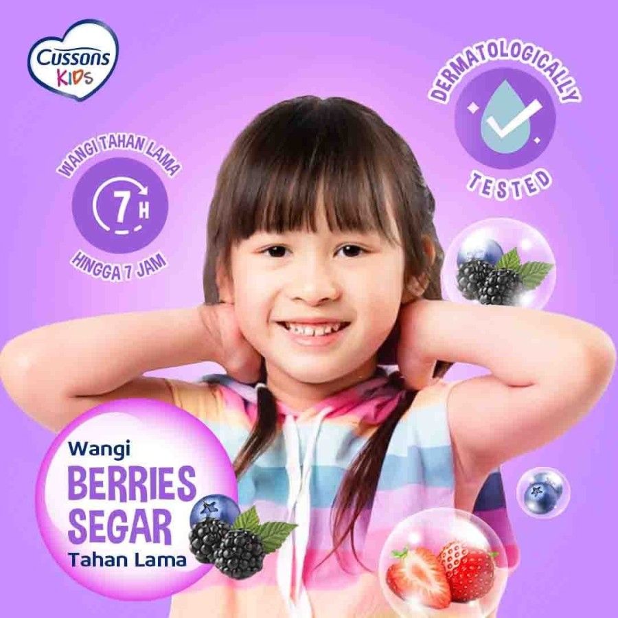 Cussons Kids Hair & Body Cologne Fruity Berries - Parfum Anak 100ml X2 - 2